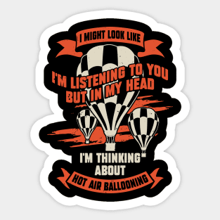 Funny Hot Air Balloon Ballooning Balloonist Gift Sticker